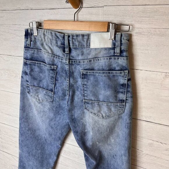 Southpole Jeans Mens Size 29X30 Blue Skinny Paint Splatter Medium Wash Denim - Picture 11 of 15
